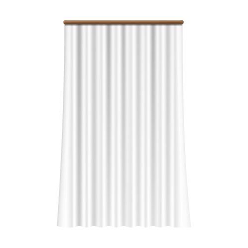 Realistic white curtain silk drapery on window vector image