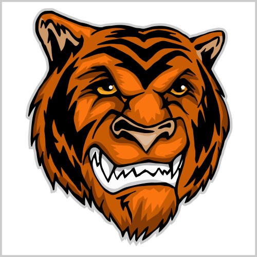 Tiger head mascot vector image