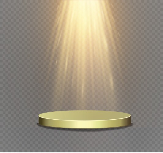 Golden podium on a transparent backgroundthe vector image