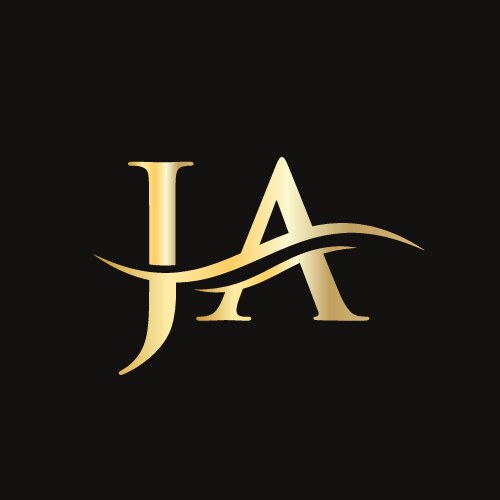 Ja logo design premium letter vector image