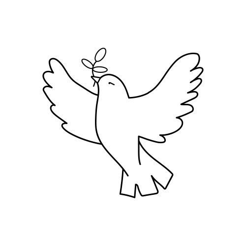 dove peace with holding an olive branch vector image