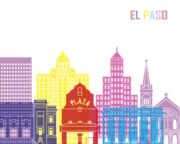 El paso v2 skyline pop vector image