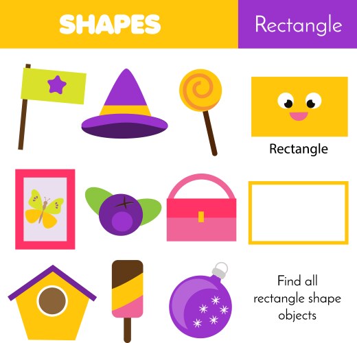 Educational children game learning geometric vector image