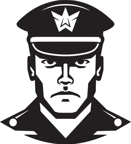 Military - black and white vector image