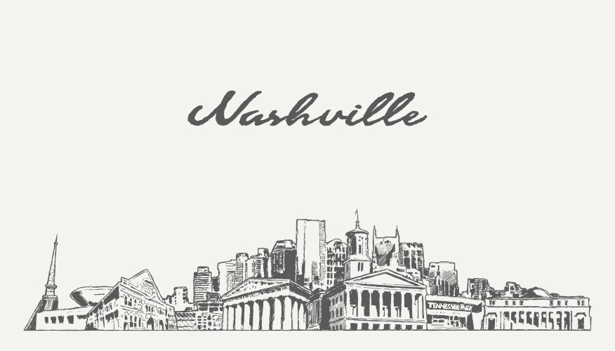 nashville skyline tennessee usa vector image