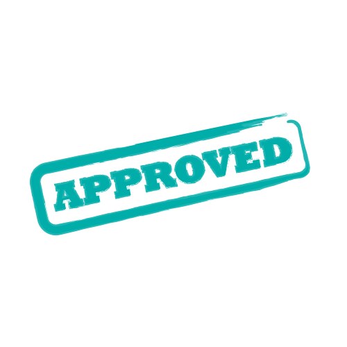 Rubber office stamp with the word approved vector image