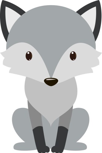 gray wolf cartoon grey the nature vector image