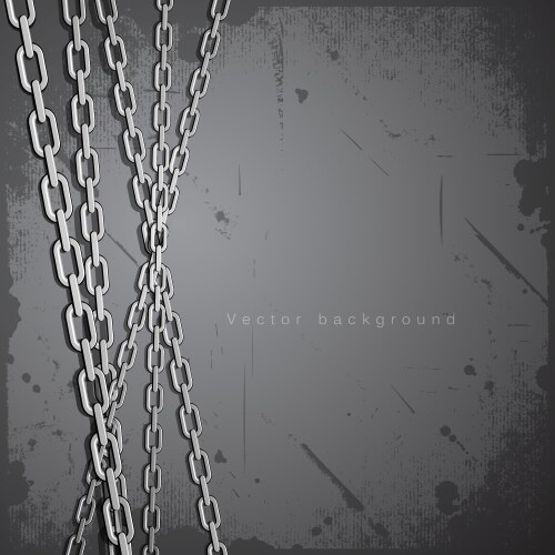 Chain stainless steel on grunge background vector image