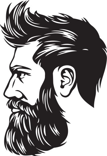 Hipster fashion man with hair and beard vector image