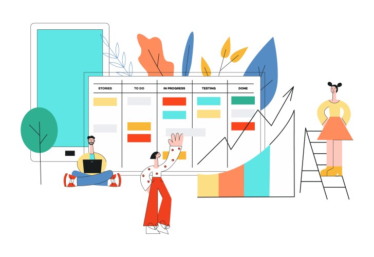 Scrum planning technique vector image