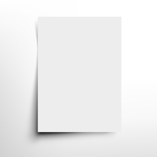 White a4 format sheet of paper with soft shadow vector image