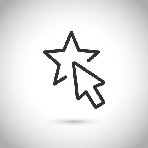 simple modern thin line icon with mouse and star vector image