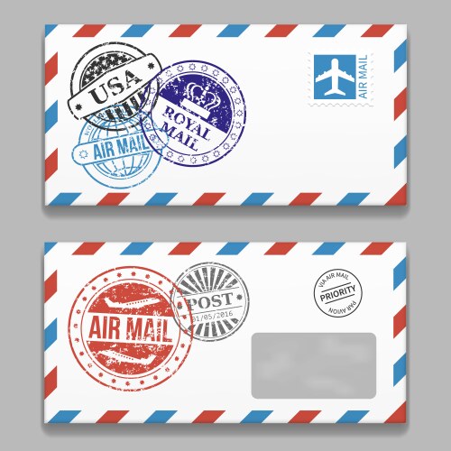 Letters design - envelopes with grunge style vector image