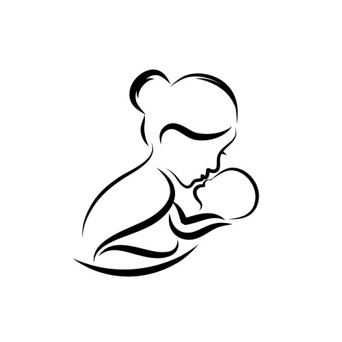 Mom and bababy care logo design concept vector image