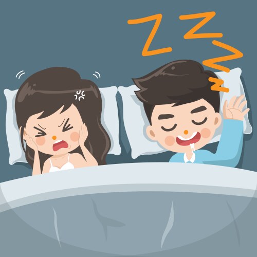 Husband snores loudly every night vector image