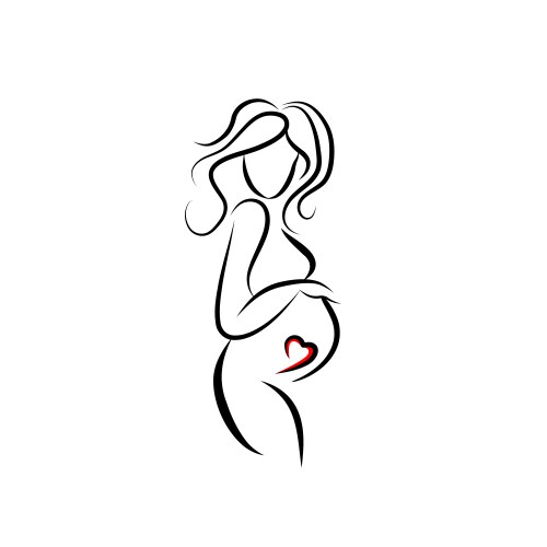 Simple pregnant woman vector image