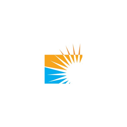 Sun shine square logo vector image