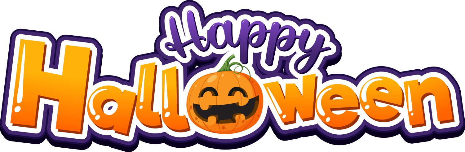 Happy halloween font logo vector image