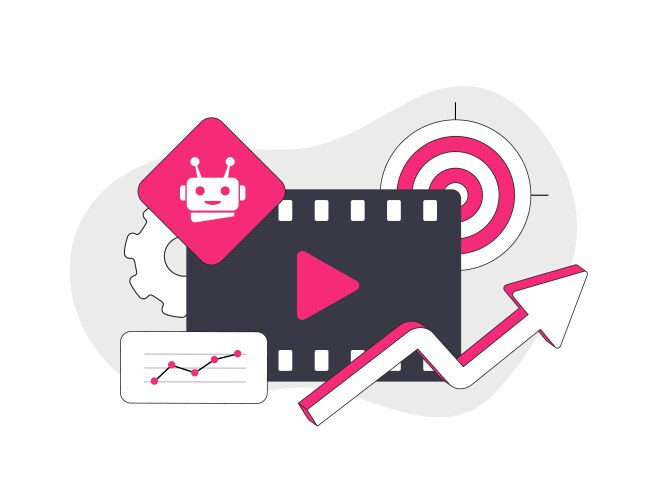 Video ads optimization with ai use tools vector image