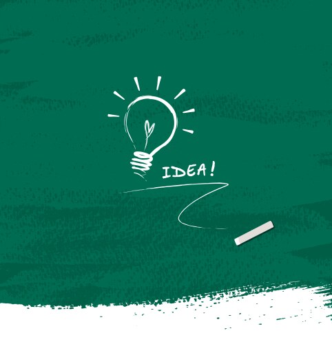 Drawing bulb light idea on blackboard background vector image