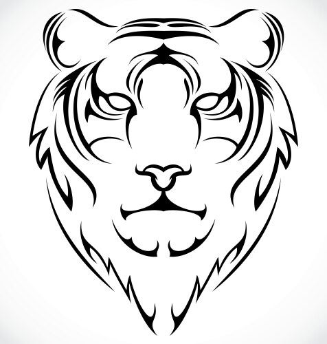 Tiger face tattoo vector image