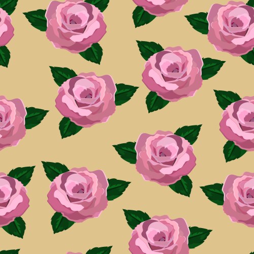 Seamless wallpaper pink roses vector image