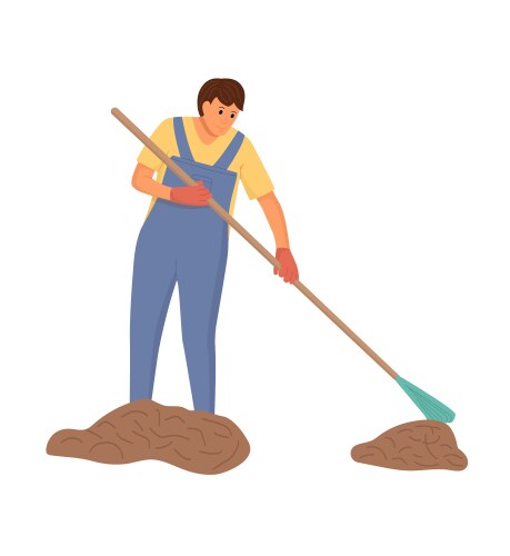 Man cleaning in house home work for hygiene vector image