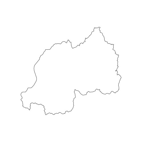 Rwanda map outline vector image