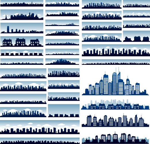 city skyline silhouette vector image