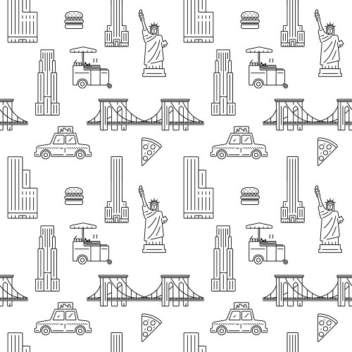 new york city seamless pattern vector image