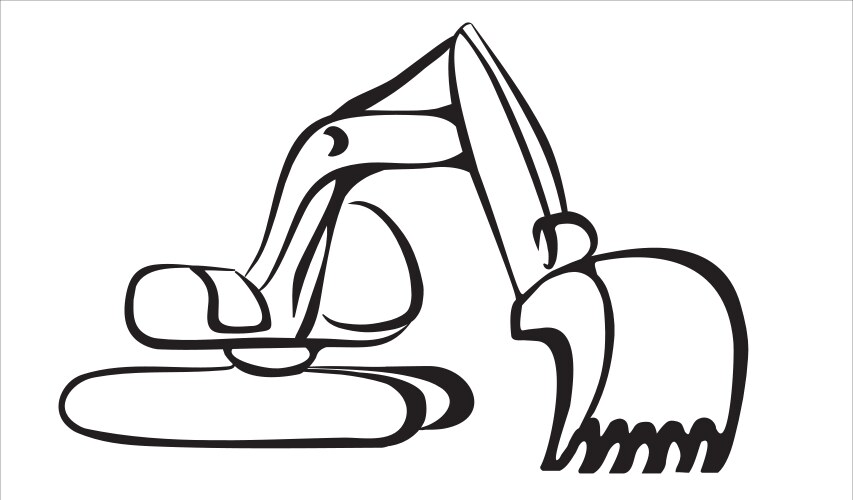 Excavator symbol vector image