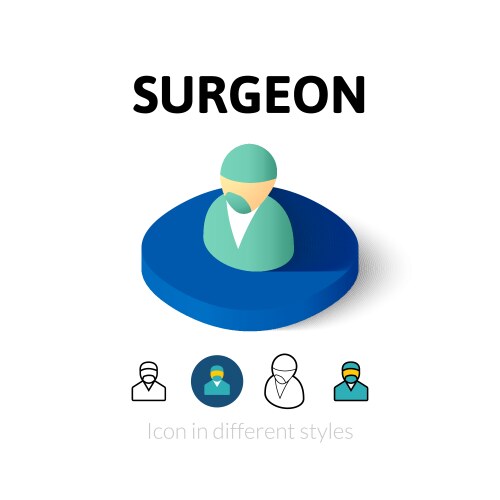 Surgeon icon in different style vector image