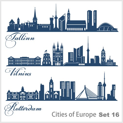 City in europe - tallinn vilnius rotterdam vector image