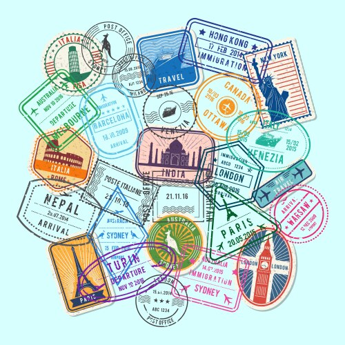 World post stamp marks vector image