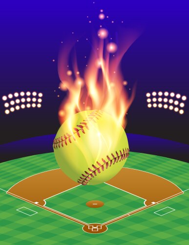 fire softball field vector image