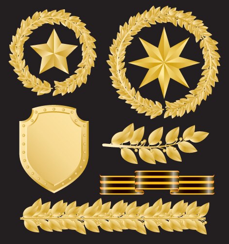 gold laurels vector image