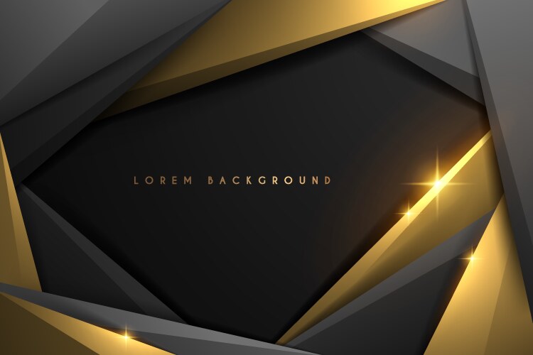 Abstract black and gold geometric shape background vector image