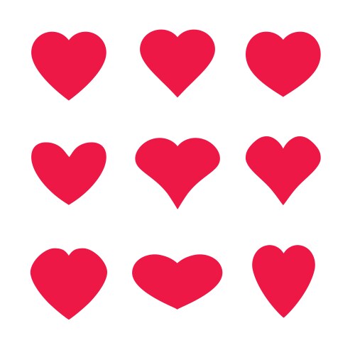 Heart symbol shapes vector image