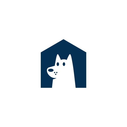 Dog house pet home logo icon vector image