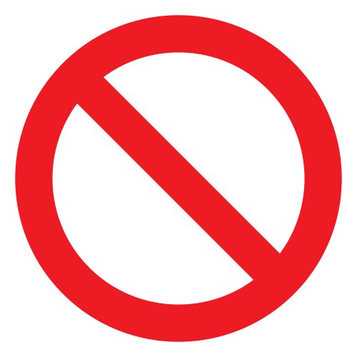 No sign ban icon stop symbol red circle vector image