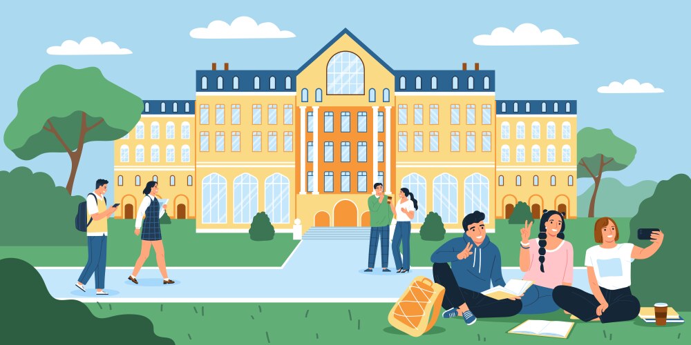 Student campus flat vector image