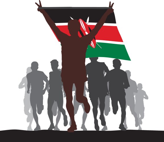 Winner with the kenya flag vector image