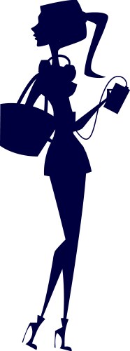 stylish girl silhouette vector image