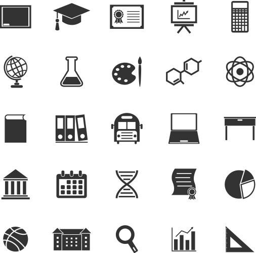 Education icons on white background vector image