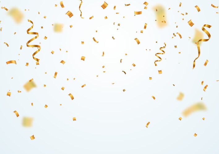 Golden flying blur confetti with motion effect vector image