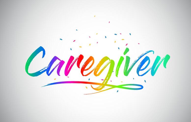 Caregiver creative word text vector image