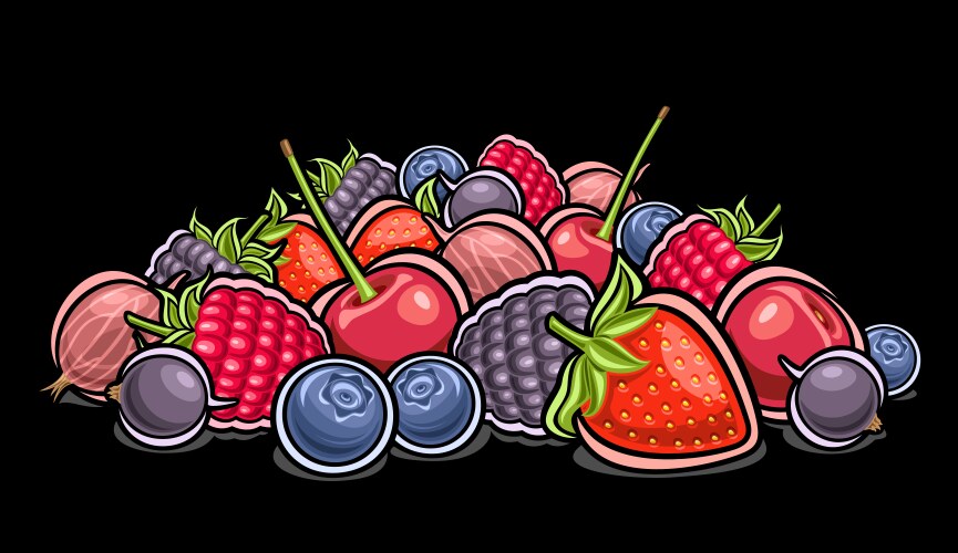 Berry heap vector image