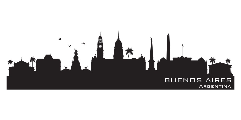 buenos aires argentina city skyline silhouette vector image