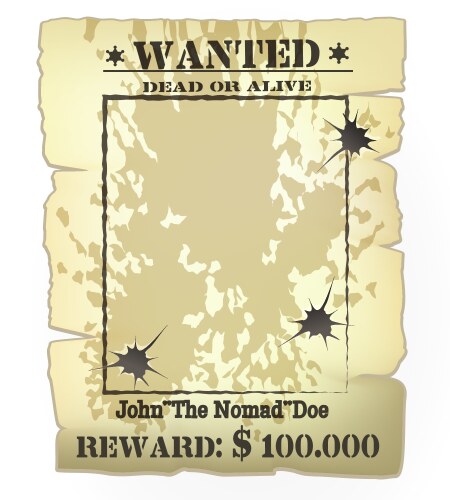 western wanted poster vector image