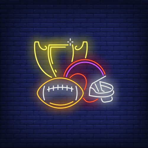 Rugby issues neon sign vector image